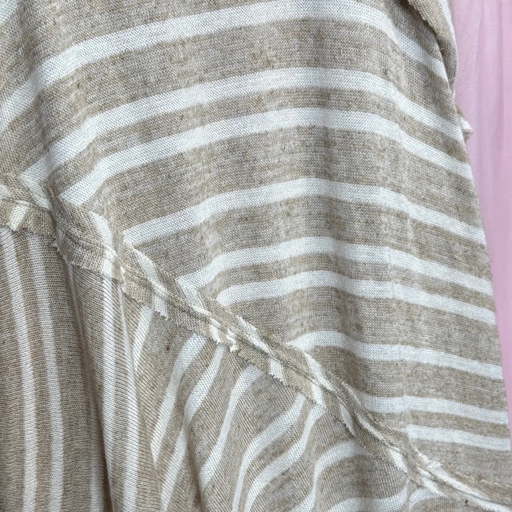 104. Free People Striped Ruffle Sleeve Asymmetrical Tunic Top XS - Picture 5 of 9